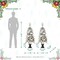 Set of 2 4ft/5ft Pre-Lit Flocked Fir Artificial Christmas Porch Tree with Warm White Lights and Red Berries
